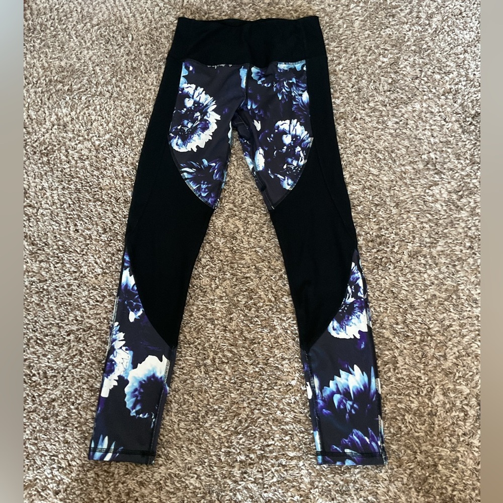 Apana Leggings Women's Small Black Blue Purple- Size S
